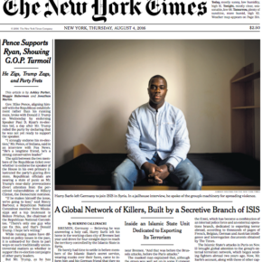 Harry Sarfo was featured prominently on the Aug. 4 edition of the New York Times.